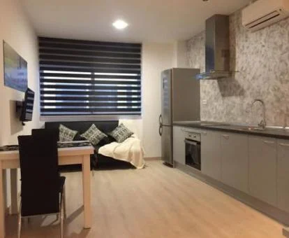 Salón cocina de uno de los acogedores apartamentos de este establecimiento.