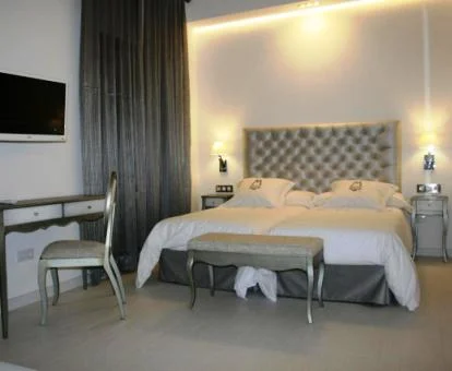 Una de las elegantes habitaciones de este precioso hotel boutique.