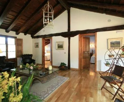 Uno de los acogedores espacios de uso compartido de este hermoso hotel boutique.