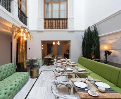 Elegante espacio de uso compartido de este coqueto hotel.