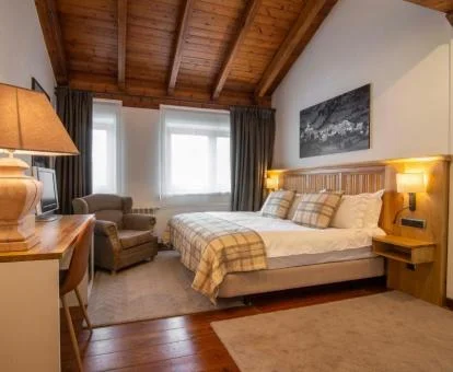 Una de las elegantes habitaciones de este hotel rural.