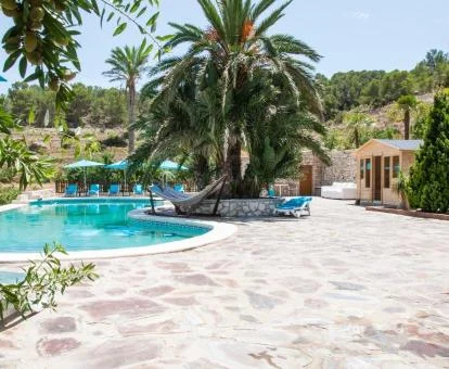 Agradable finca rural con alojamientos y piscina al aire libre rodeada de naturaleza.