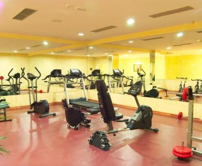 Sala fitness del centro de bienestar del hotel.