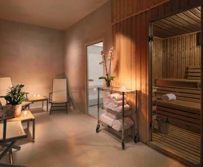 Acogedor centro de bienestar de este hotel ideal para parejas.