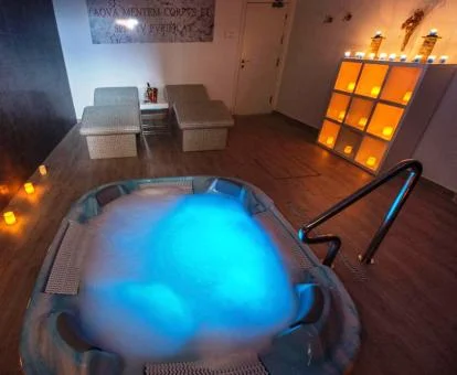 Zona de bienestar del spa de este hotel rural.