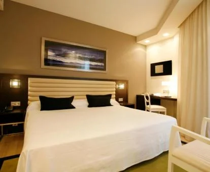 Una de las modernas habitaciones de este coqueto hotel.