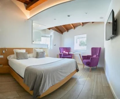 Una de las hermosas habitaciones dobles de este hotel rural.