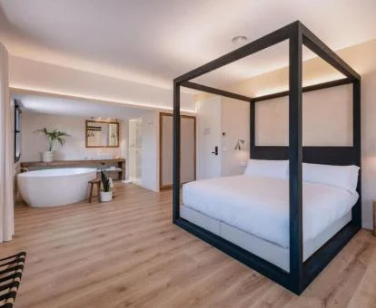 Una de las amplias habitaciones de este hermoso hotel boutique.