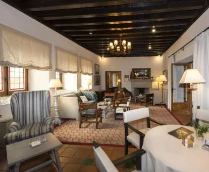 Una de las amplias zonas de uso compartido de este acogedor hotel boutique.