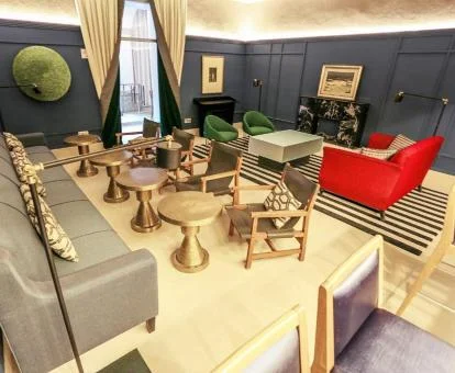 Uno de los elegantes espacios comunes de este coqueto hotel boutique.