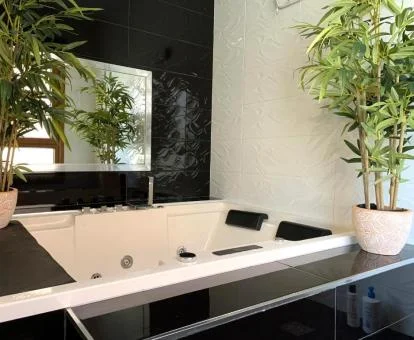 Amplio jacuzzi privado de este precioso apartamento independiente.