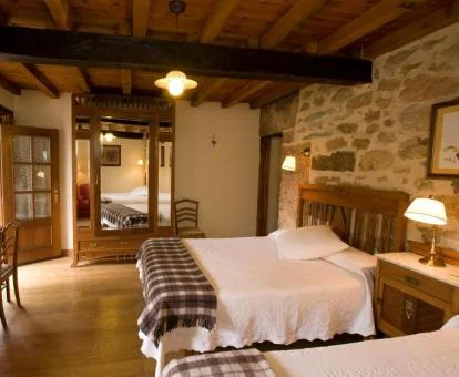 Una de las acogedoras habitaciones de este agradable hotel rural.