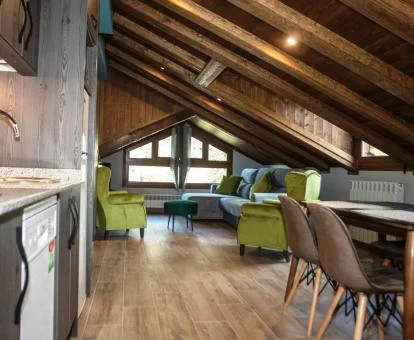 Uno de los coquetos apartmentos rústicos de este hotel.