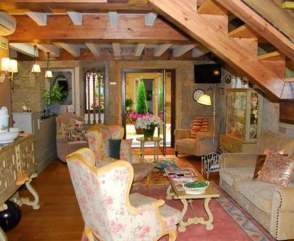 Elegante espacio de uso compartido de este hotel rural.